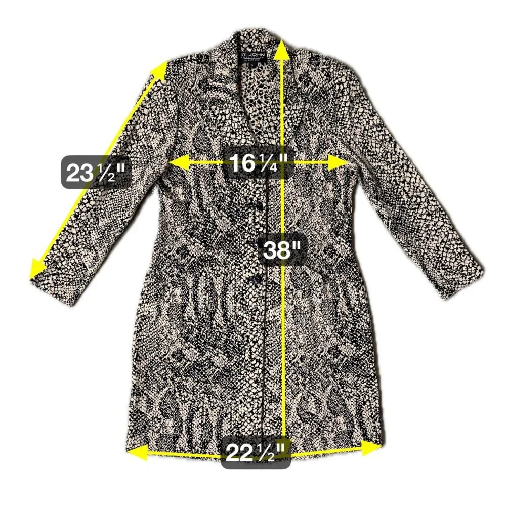 Vintage St John Collection Santana Knit Jacket Snakeskin Print Blazer Size 6 USA - Picture 12 of 12
